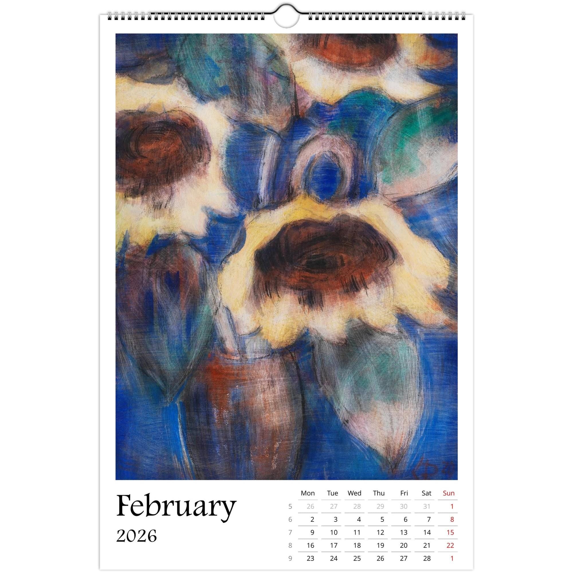 13 Artworks of Christian Rohlfs 2026 Art Calendar 11x16.5, German Expressionism, Floral Monthly Tracker, Vibrant Botanical Aesthetic
