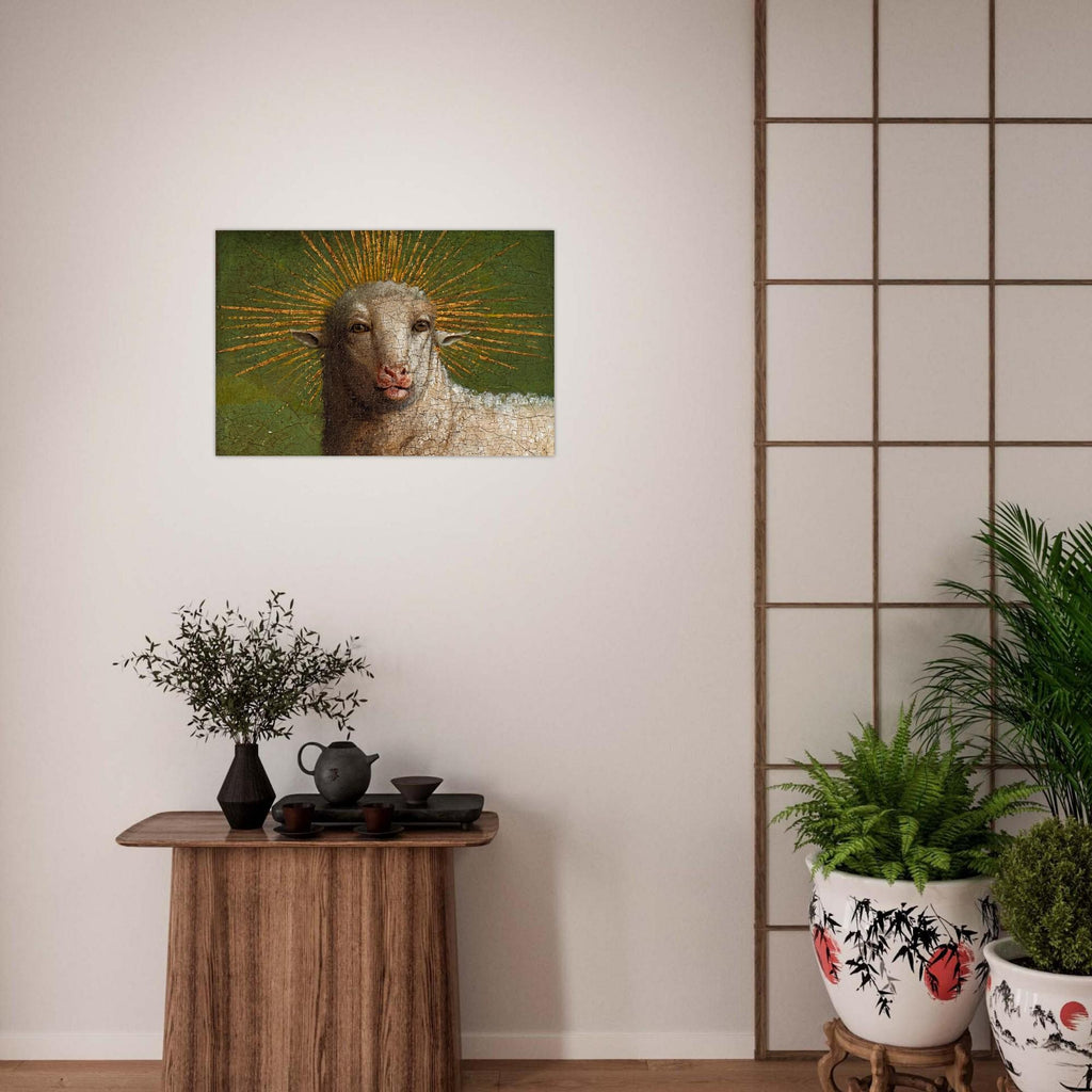 Jan Van Eyck Ghent Altarpiece Mystic Lamb Wall Art Antique Renaissance Sheep Painting Oddity Religious Print Animals and Creatures