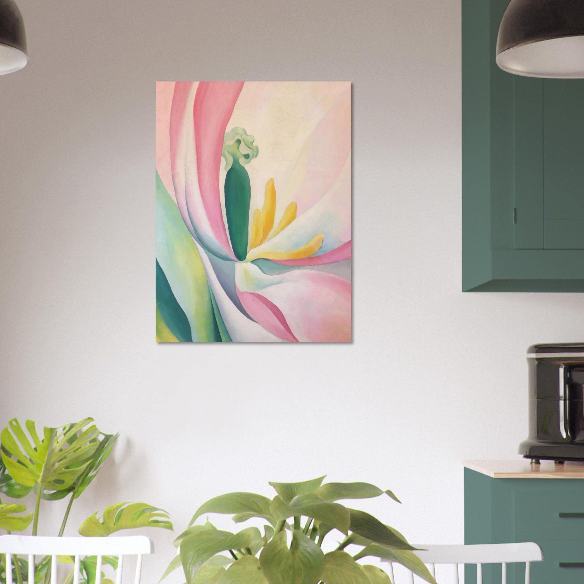 Georgia O Keeffe Pink Tulip Art Print Vintage Abstract Flower Oil Painting Modernist Gallery Wall Decor Gift Botanical Nature