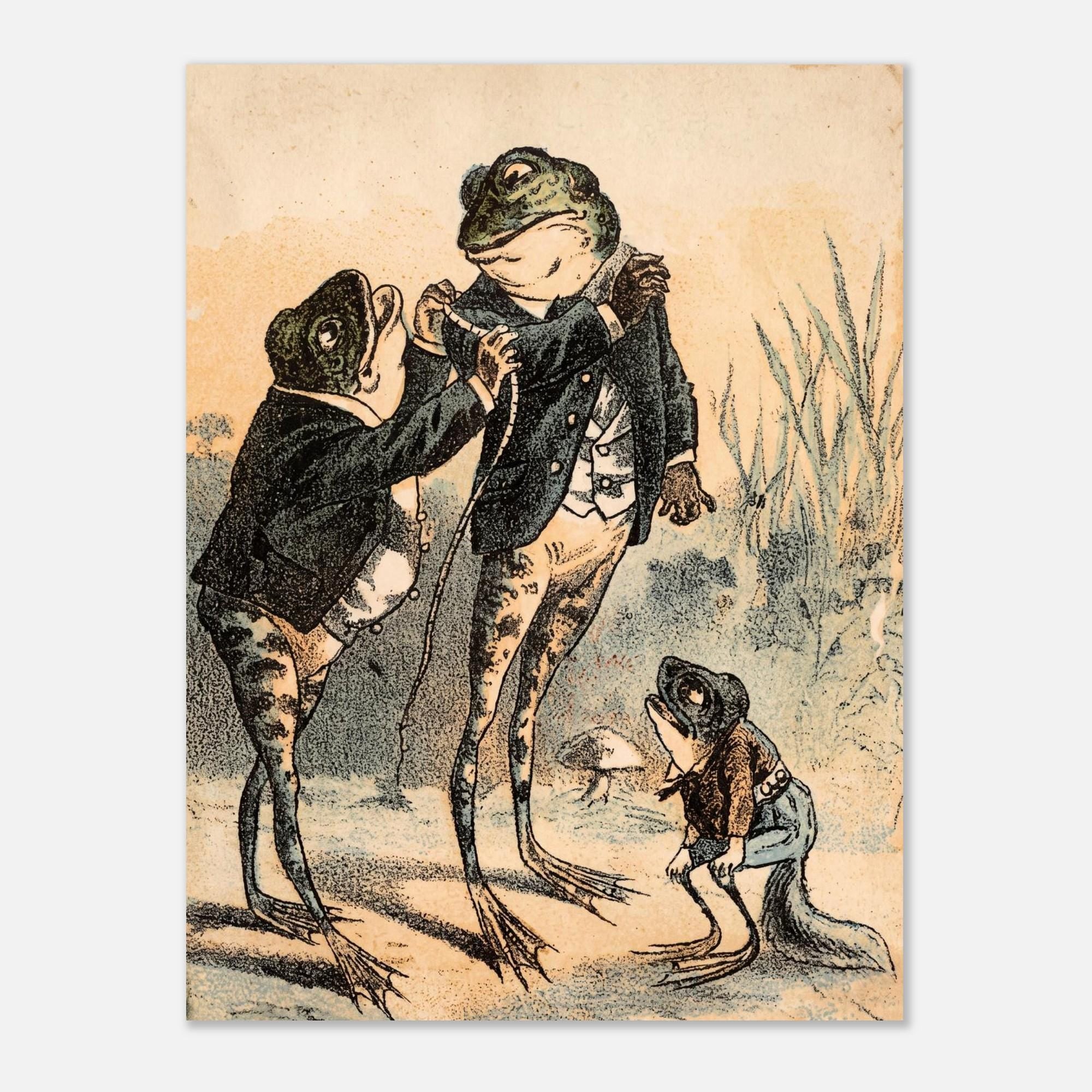 Vintage Anthropomorphic Frog Print Victorian Animal Illustration Antique Nursery Wall Art Decor Animals And Creatures