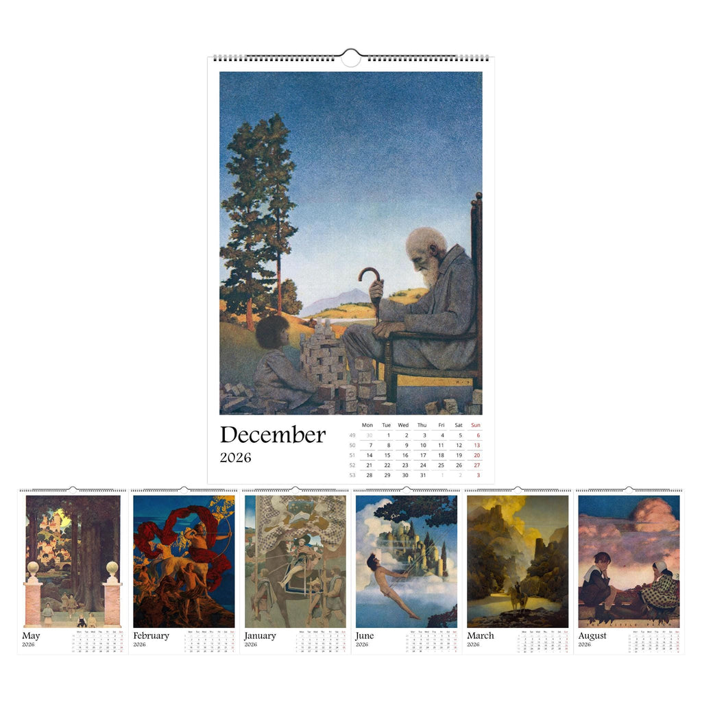 13 Artworks Of Maxfield Parrish 2026 Art Calendar 11x16.5, Golden Age Art, Classic View, Dreamy Aesthetic, Fantasy, Gift Idea