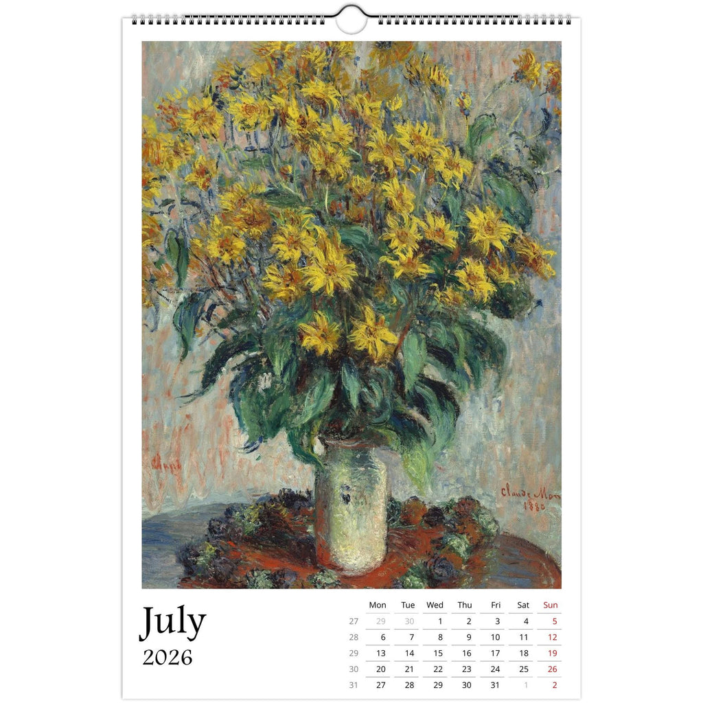13 Artworks Of Claude Monet 2026 Art Calendar 11x16.5, French Impressionism, Nature Scenes, Fine Art, Retro Vibe, Holiday Gift