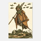 Weird Medieval Owl Knight Woodcut Print 1565 Bizarre Grotesque Creature Antique Bird Art Dark Academia Decor Dark Academia & Moody