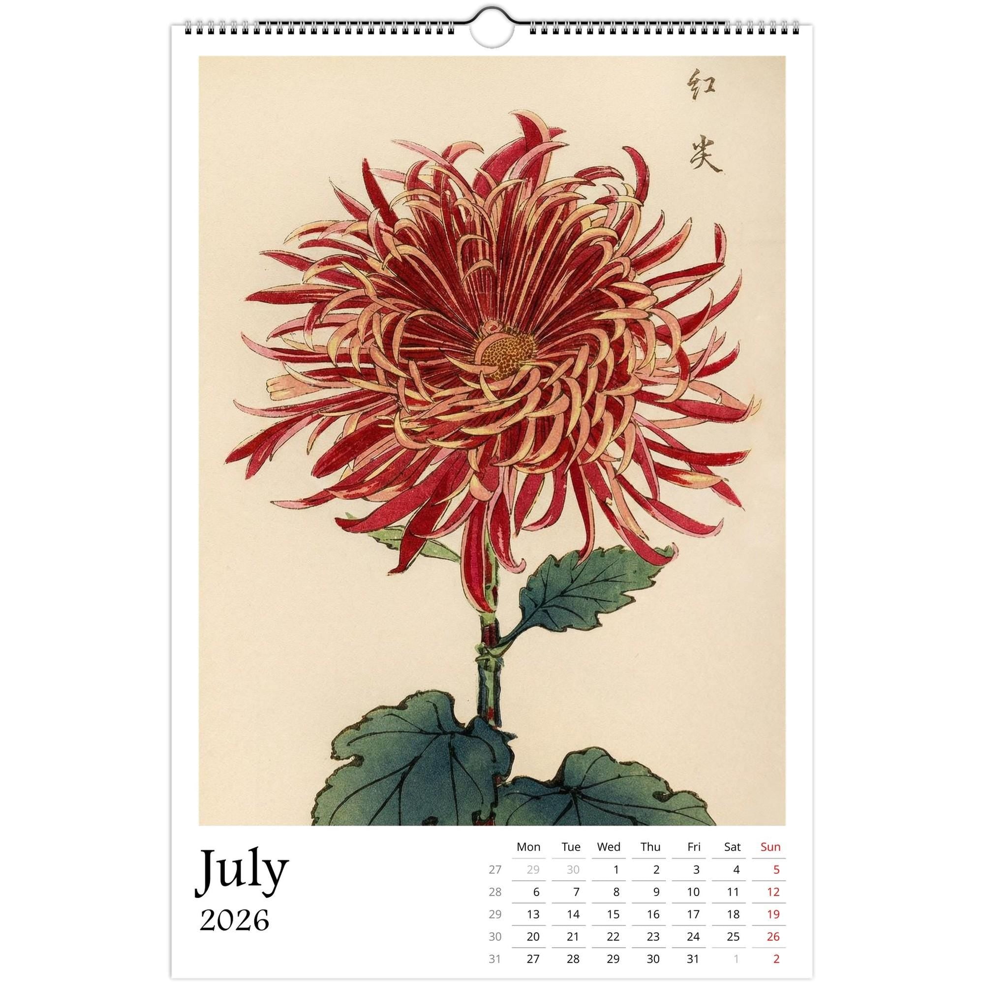 13 Artworks Of Vintage Botanical 2026 Wall Calendar 11x16.5, Keika Hasegawa, Japandi Floral Vibe, Plant Mom New Year Gift