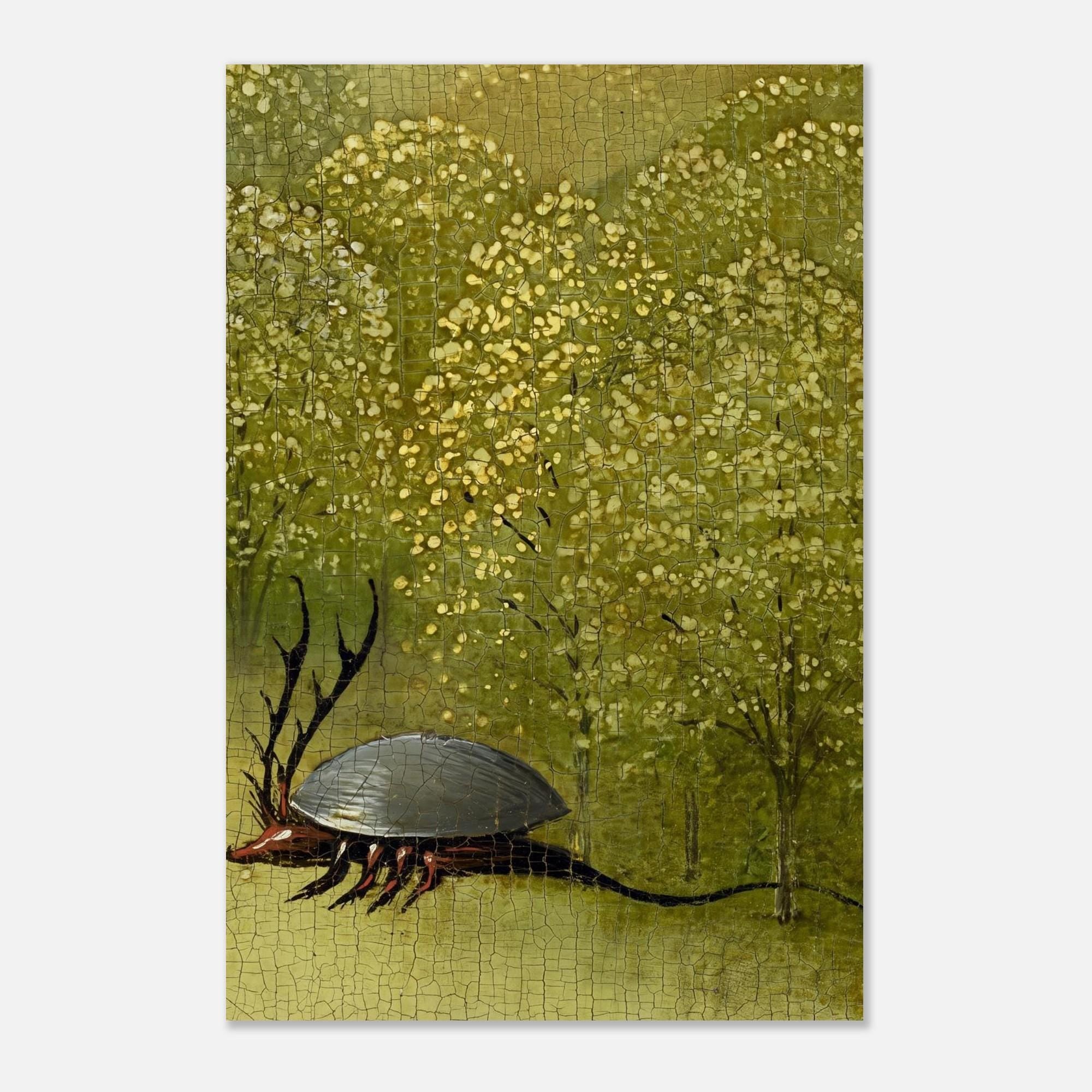 Hieronymus Bosch Garden of Earthly Delights Hell Detail Beetle Print Medieval Monster Dark Academia Wall Art Dark Fantasy Macabre
