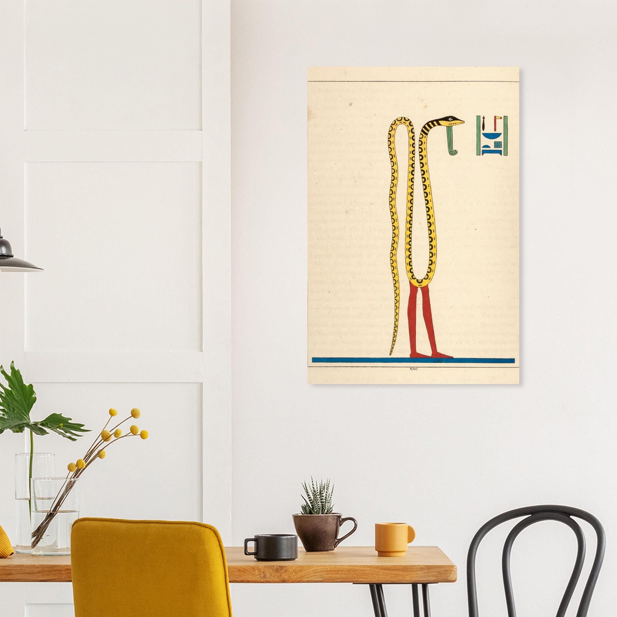Ancient Egyptian God Nehebkau Art Print | Vintage Snake with Legs Illustration | Mythology Wall Decor | Museum Quality Poster Print