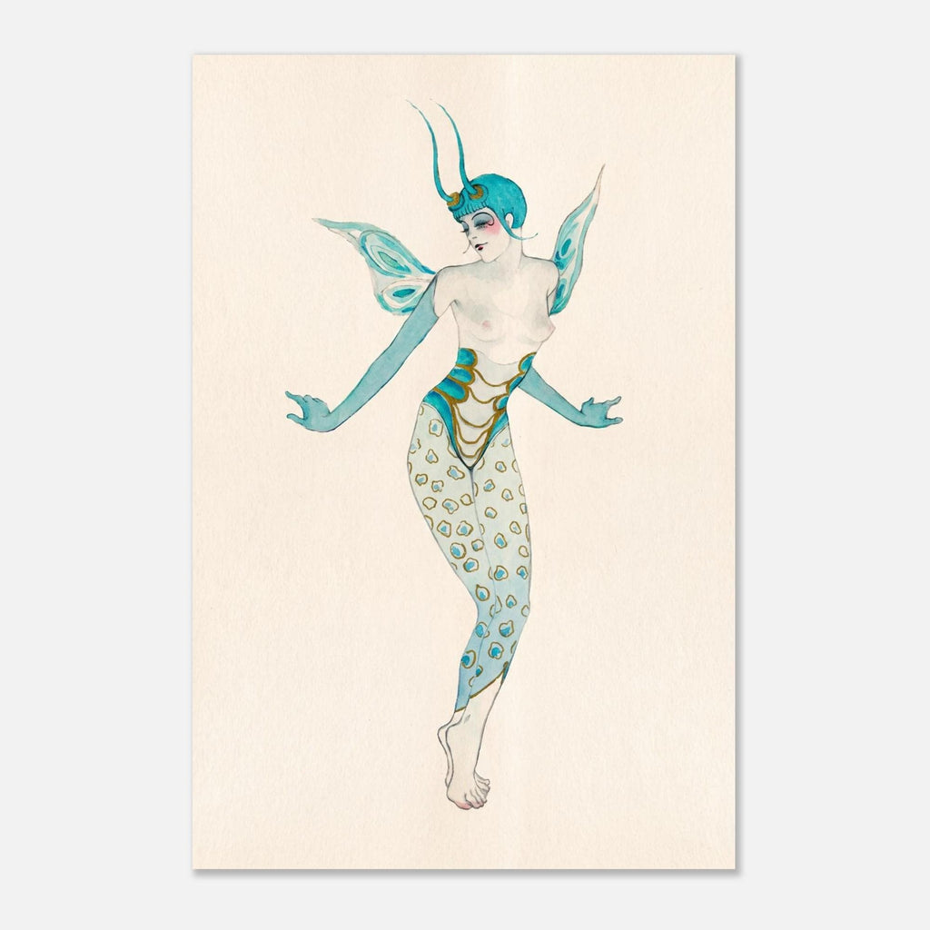 George Barbier Art Deco Print Le Papillon Vintage 1920s Fashion Illustration Butterfly Costume Flapper Art Nouveau and Vintage