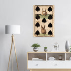 Antique Rabbit Transformation Playing Card Print Whimsical Nine of Spades Art 1811 Cowell Vintage Animal Wall Art Animals & Creatures
