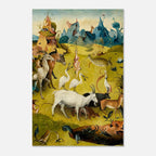 Hieronymus Bosch Garden of Earthly Delights Surreal Renaissance Medieval White Goat Bird Weird Fine Art Print Animals Creatures