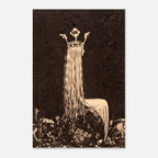 John Bauer Art Print Swedish Folklore Troll Princess Long Hair Vintage Fairy Tale Illustration Norse Mythology Dark Fantasy and Macabre