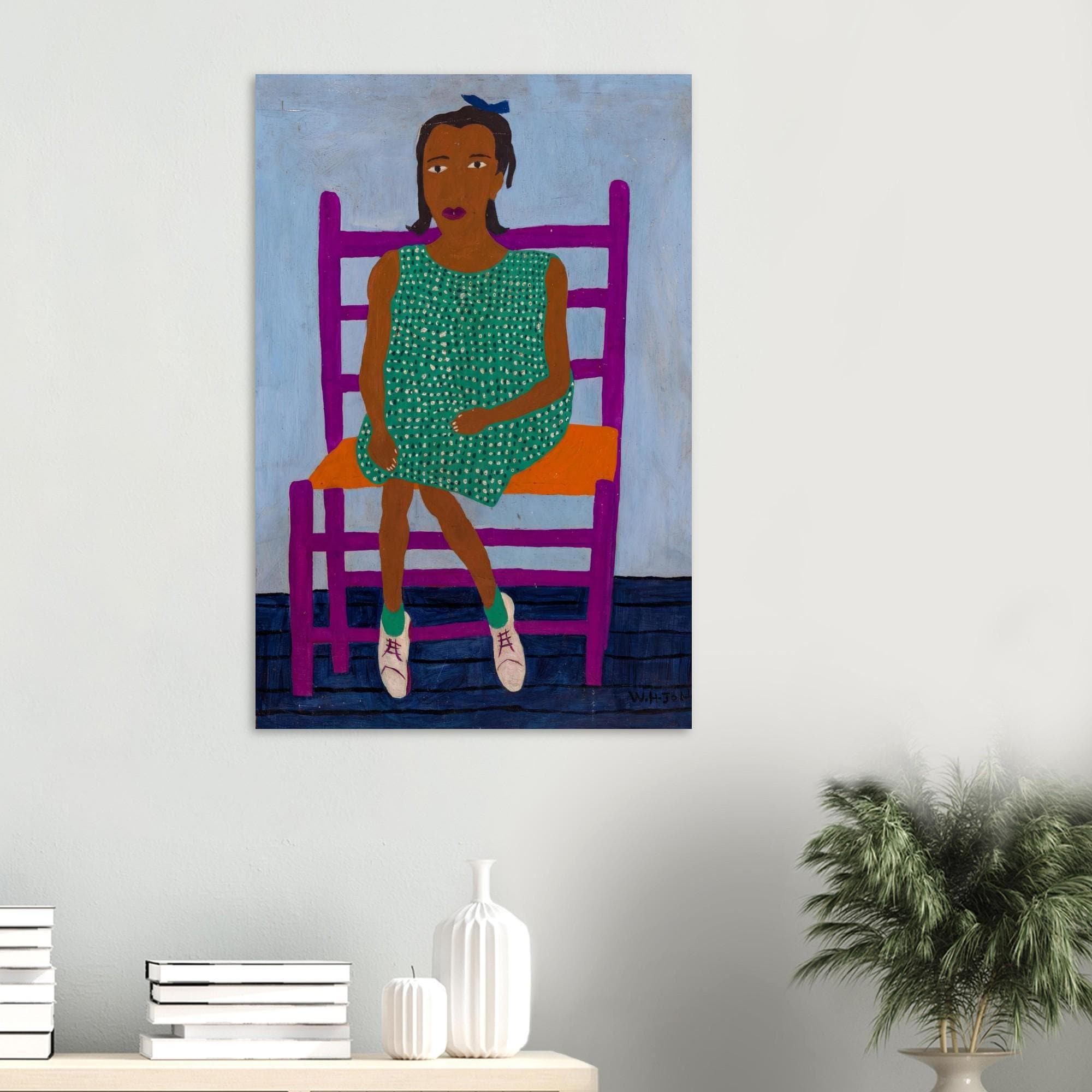 Harlem Renaissance Anna Mae Print, William H. Johnson Folk Portrait on 200 GSM Matte Paper