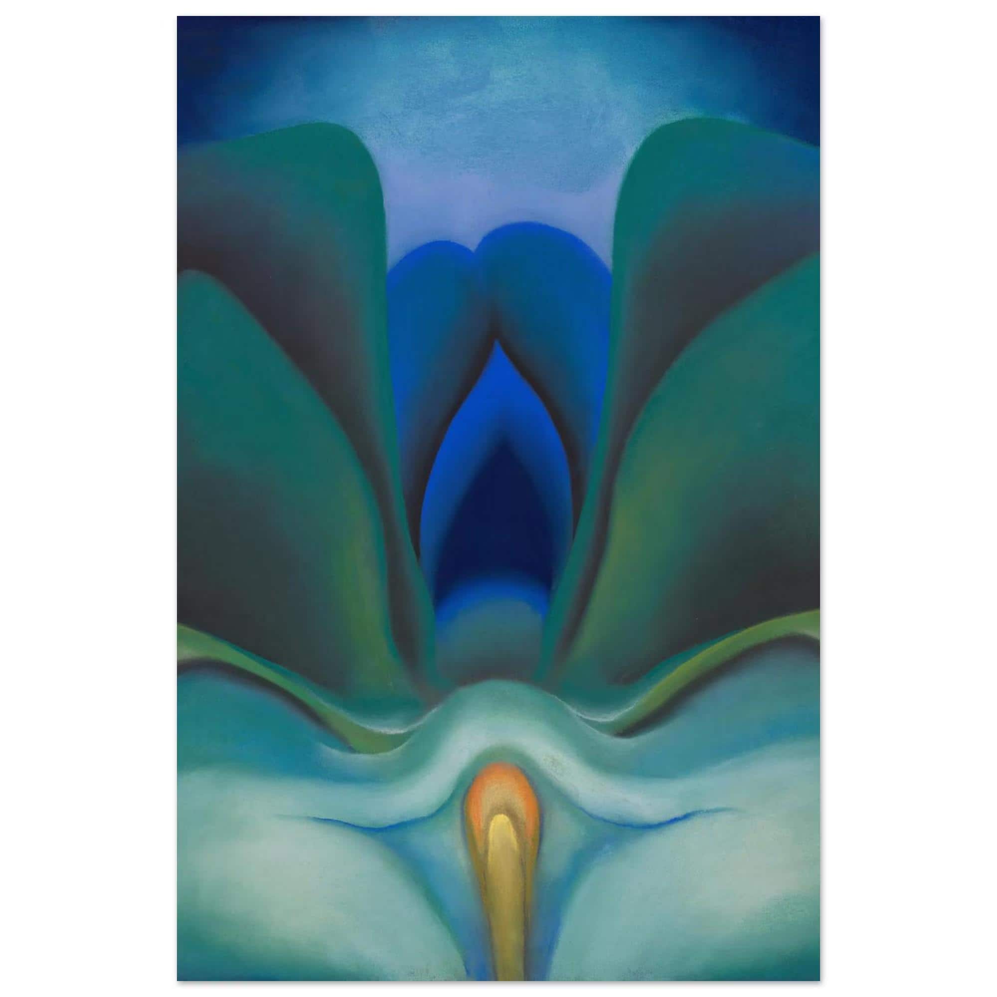 Blue Flower by Georgia O'Keeffe Archival Paper Print, Abstract Floral Art, Bedroom Wall Decor, Minimalist Botanical, Sophisticated Home Gift