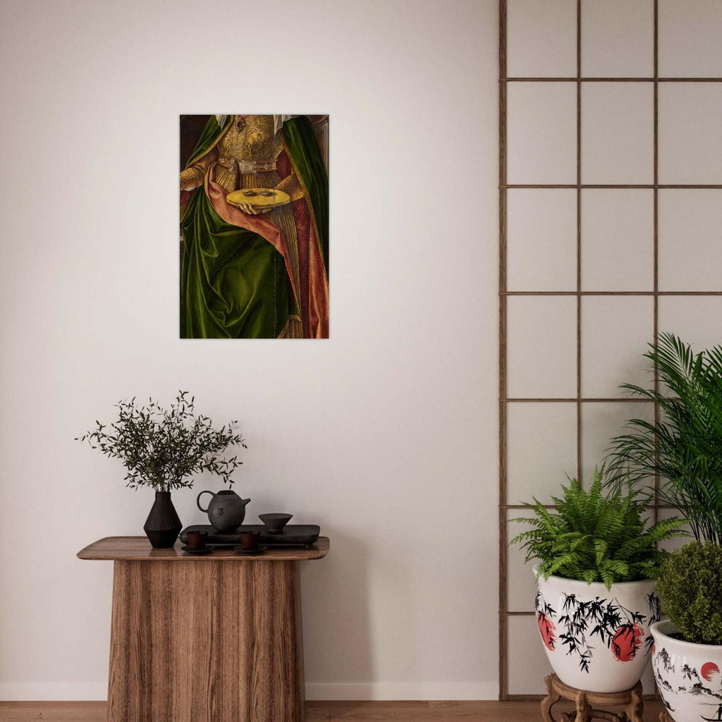 Antique Renaissance Saint Lucy Oil Painting Detail Oddity Santa Lucia Catholic Wall Art Altar Decor Patron Of Eyesight Myth Symbolism
