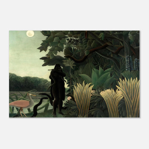 Henri Rousseau The Snake Charmer Jungle Wall Art Print , Tropical Vintage Oil Painting Naive Art Poster for Maximalist Decor