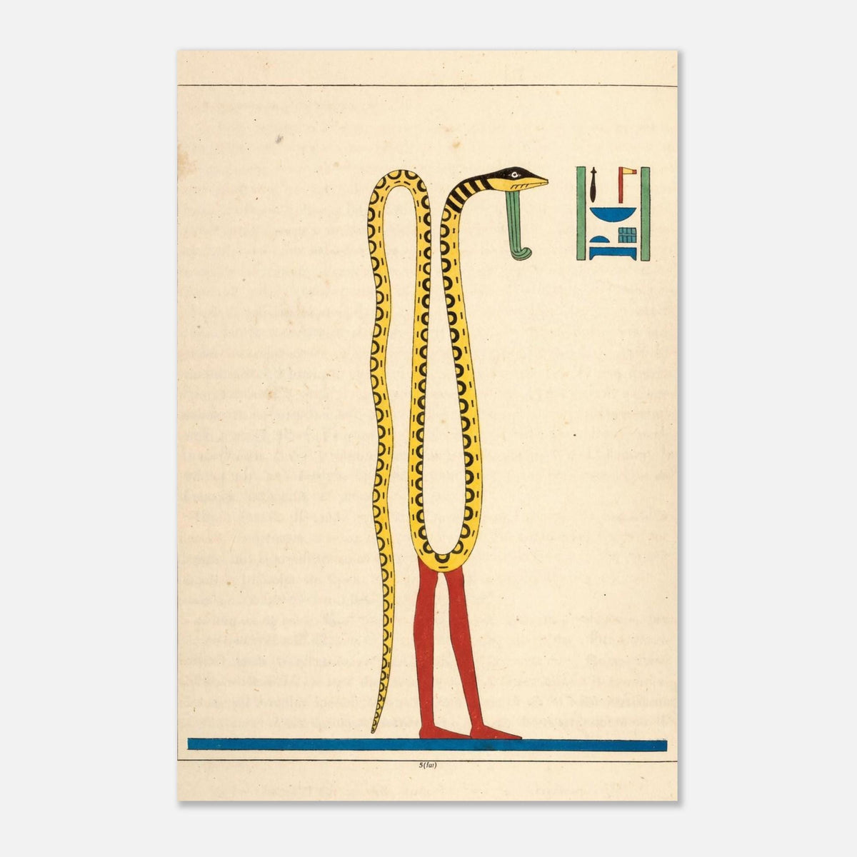 Ancient Egyptian God Nehebkau Art Print | Vintage Snake with Legs Illustration | Mythology Wall Decor | Museum Quality Poster Print