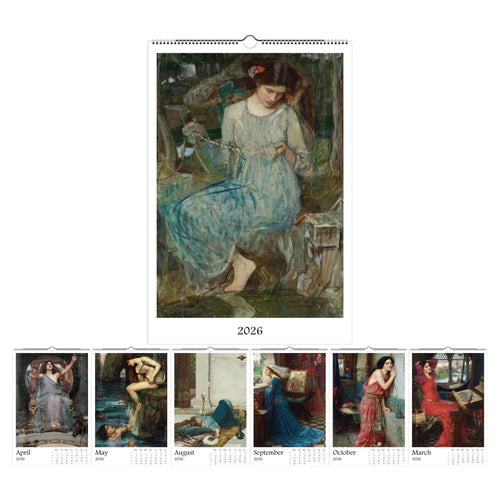 13 Artworks Of John William Waterhouse 2026 Art Calendar 11x16.5, Pre Raphaelite, Fine Art, Dark Academia, Moody, Gift For Her