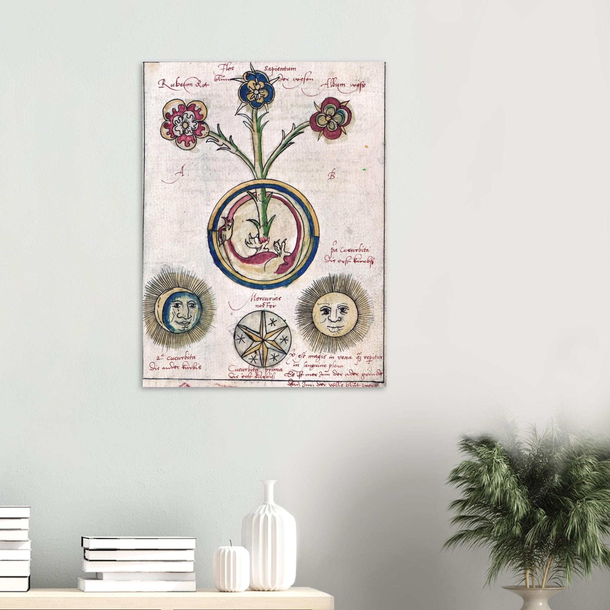 Vintage Alchemical Manuscript Art Print Antique Occult Alchemy Diagram Wall Decor Hermetic Symbolism Poster Artwork Myth And Symbolism