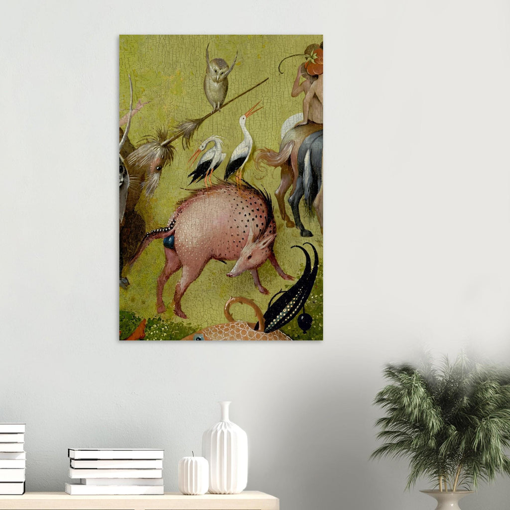 Hieronymus Bosch Art Print Garden Earthly Delights Detail Surreal Medieval Creatures Renaissance Wall Decor Myth and Symbolism