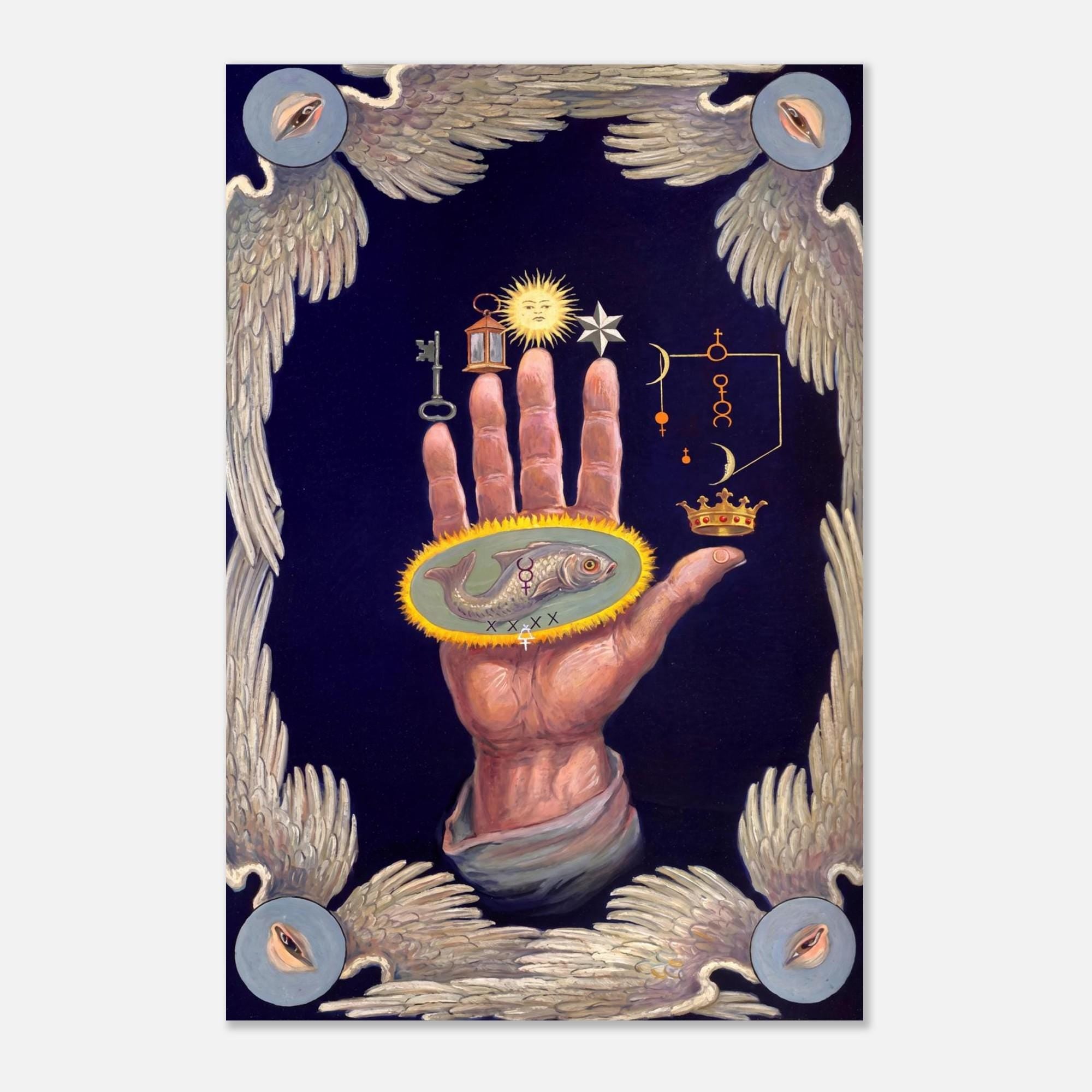 Vintage Alchemical Hand Of The Mysteries Esoteric Occult Wall Art Print Philosopher Hand Hermetic Symbolism Decor Myth And Symbolism