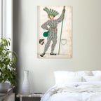 Medieval Peacock Man Wall Art Renaissance Manuscript Print Quirky Vintage Nuremberg Carnival Costume Eccentric Portraits & Figures