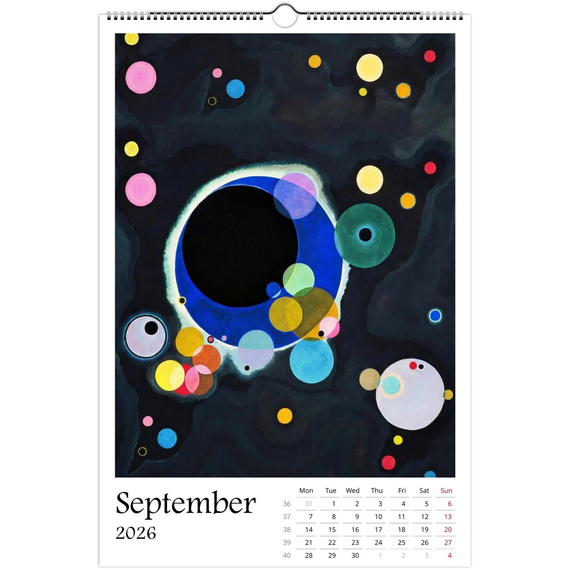 13 Artworks of Wassily Kandinsky 2026 Wall Calendar 11x16.5, Abstract Art Monthly Planner, Bauhaus Design 12 Month Hanging, Modern Artist