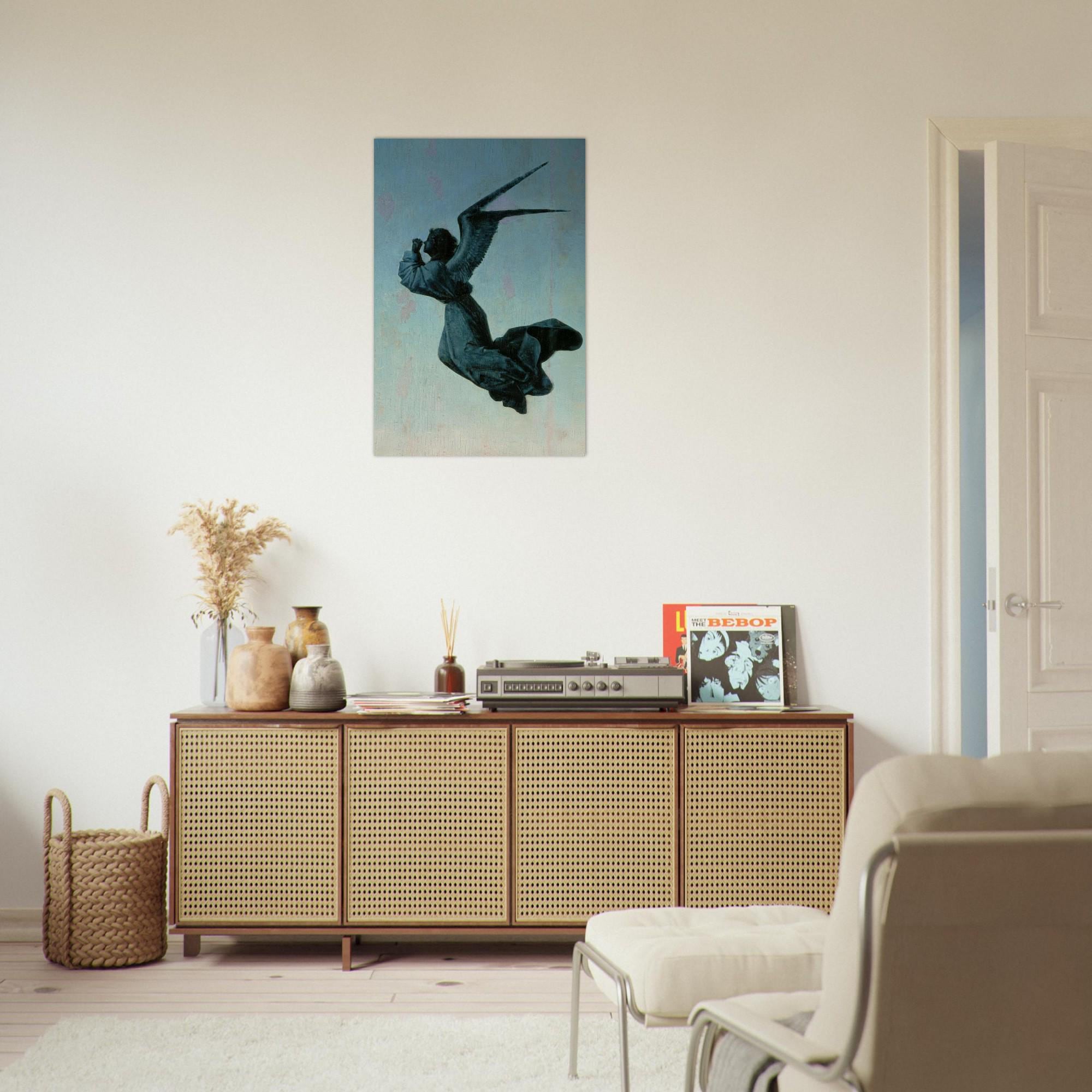 Dark Academia Angel Art Print Moody Vintage Silhouette Wall Decor Antique Ethereal Spirit Fine Art Myth & Symbolism