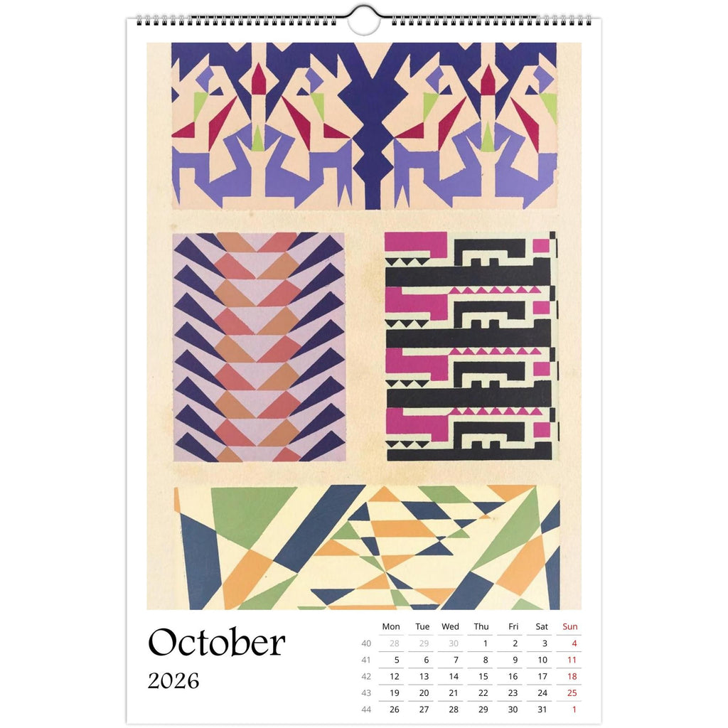 13 Artworks of  Mizuki Heitaro 2026 Art Calendar 11x16.5, Wiener Werkstatte, Abstract Patterns, Vintage Art, Secessionist, Art Gift