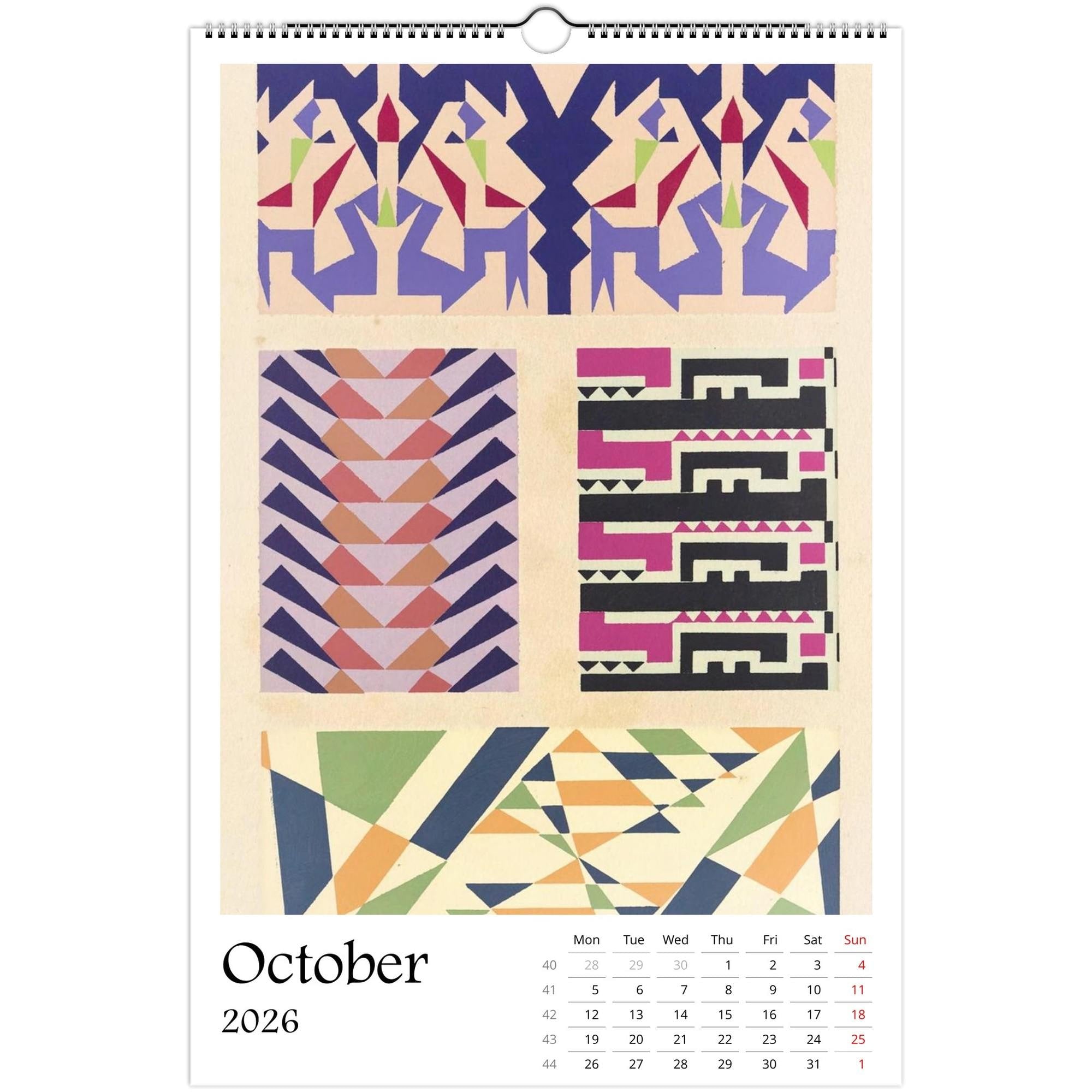 13 Artworks of  Mizuki Heitaro 2026 Art Calendar 11x16.5, Wiener Werkstatte, Abstract Patterns, Vintage Art, Secessionist, Art Gift
