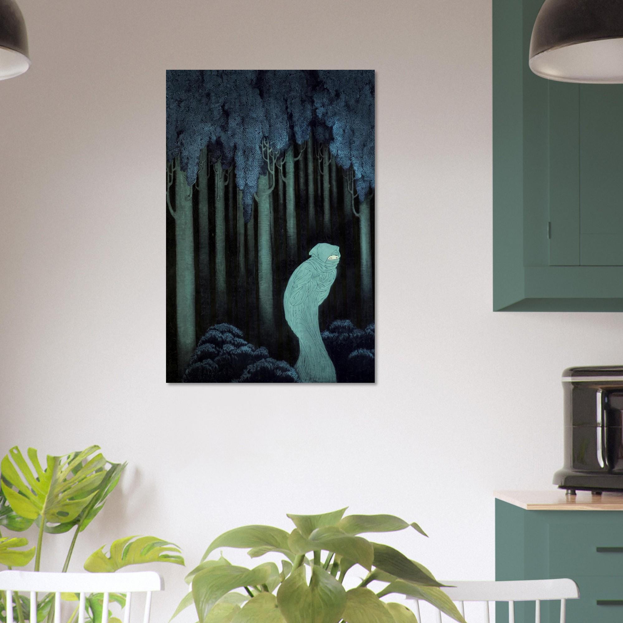Kay Nielsen Art Print Moody Blue Forest Vintage Fairy Tale Illustration Gothic Folklore Dark Academia Wall Art Dark Academia Moody