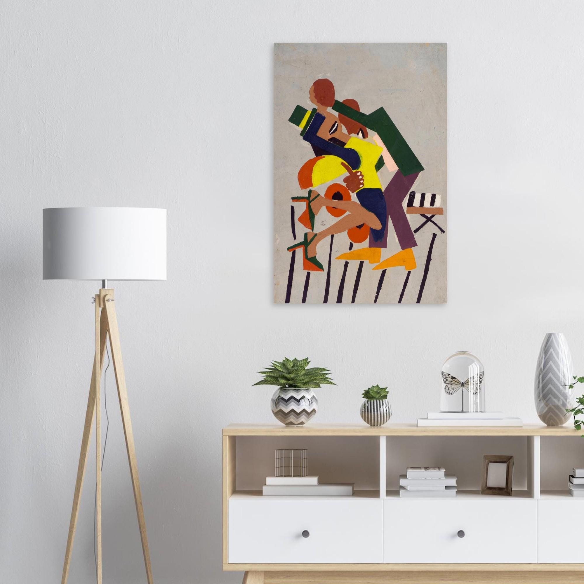 Jitterbugs III by William H. Johnson, Harlem Renaissance Wall Art, Mid Century Modern Decor, Retro Jazz Dancer Poster, Afrocentric Print