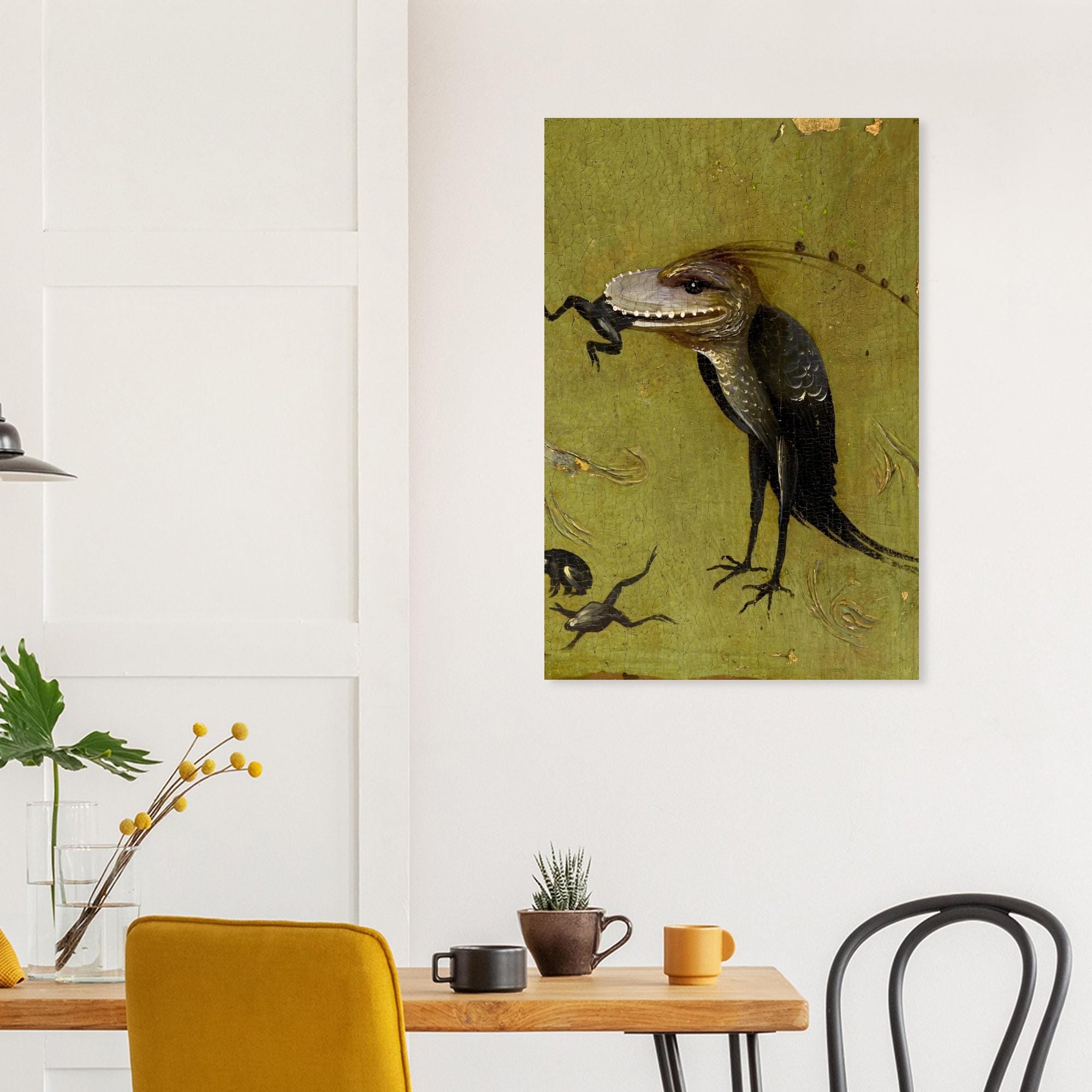 Hieronymus Bosch Bird Monster Eating Frog Art Print Medieval Weird Wall Decor Dark Academia Gothic Home Art Dark Academia & Moody