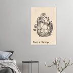 Saint Olaf of Norway Viking King and Patron Saint Medieval Line Art Illustration Unframed Print Myth & Symbolism