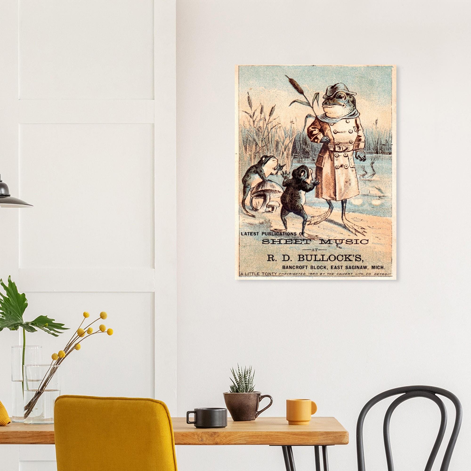 Antique Victorian Frog Print Dapper Gentleman Toad Illustration Vintage Animal Art Poster Cottagecore Art Nouveau And Vintage