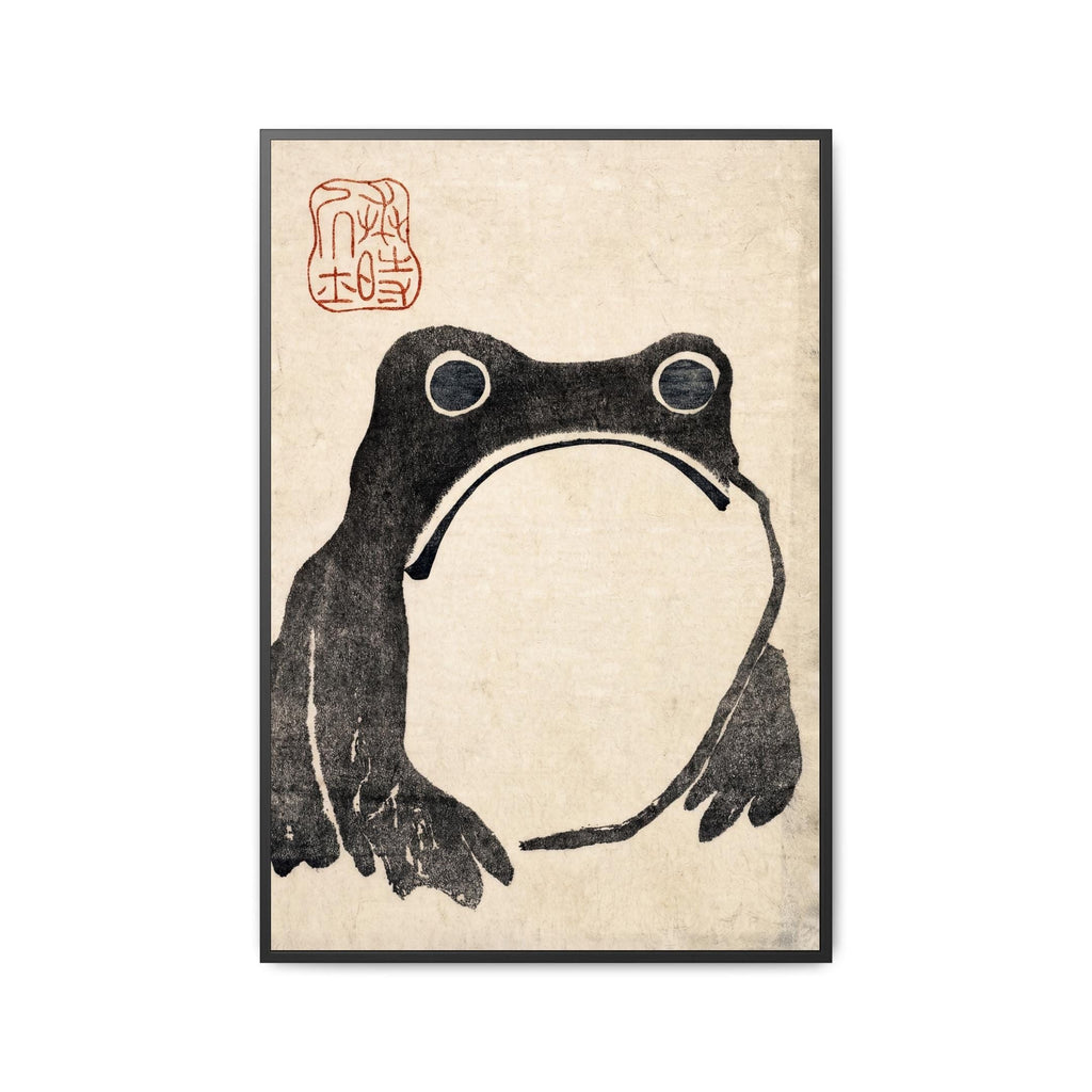 Sad Frog Print By Matsumoto Hoji, Japanese Print Woodblock Print Wabi Sabi Wall Art Funny Animal Vintage Asian