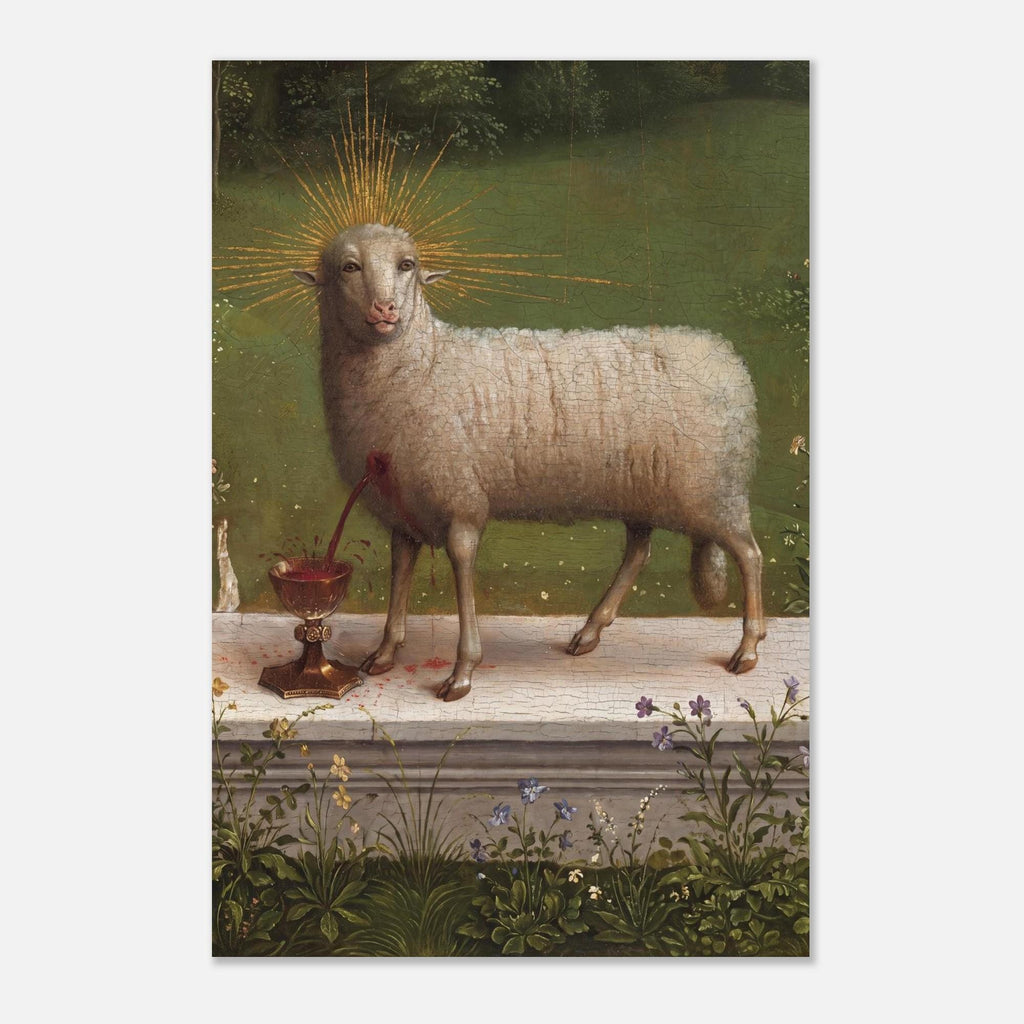 Jan van Eyck Ghent Altarpiece Mystic Lamb Art Print Adoration of the Lamb Medieval Religious Wall Decor Art Myth and Symbolism