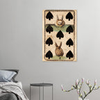 Antique Rabbit Transformation Playing Card Print Whimsical Nine of Spades Art 1811 Cowell Vintage Animal Wall Art Animals & Creatures