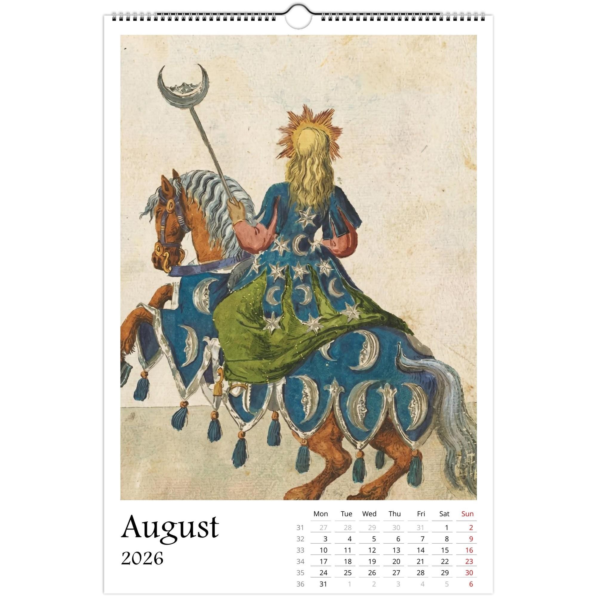 Medieval Marginalia 2026 Art Calendar 11x16.5, Gothic Art, Bizarre Creature, Dark Academia, Weird Medieval, Art Lover Gift
