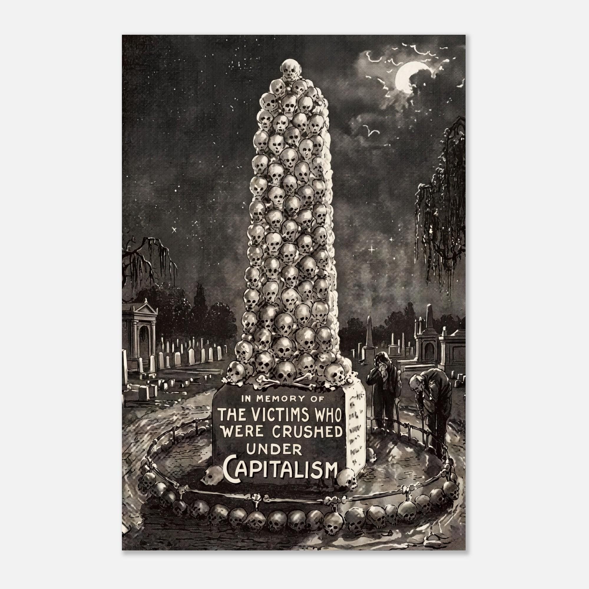 Vintage Anti Capitalist Poster Victims Crushed Under Capitalism Print Paul Krafft 1907 Socialist Wall Art Dark Fantasy Macabre