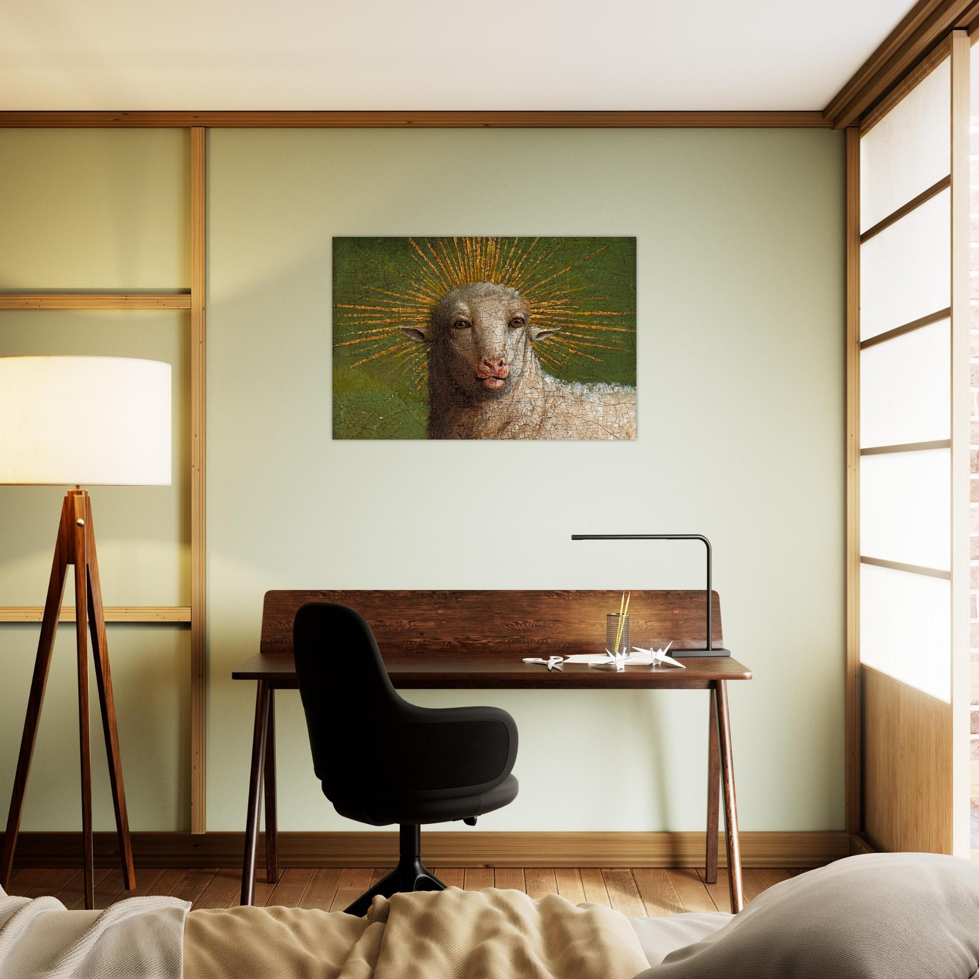 Jan Van Eyck Ghent Altarpiece Mystic Lamb Wall Art Antique Renaissance Sheep Painting Oddity Religious Print Animals and Creatures