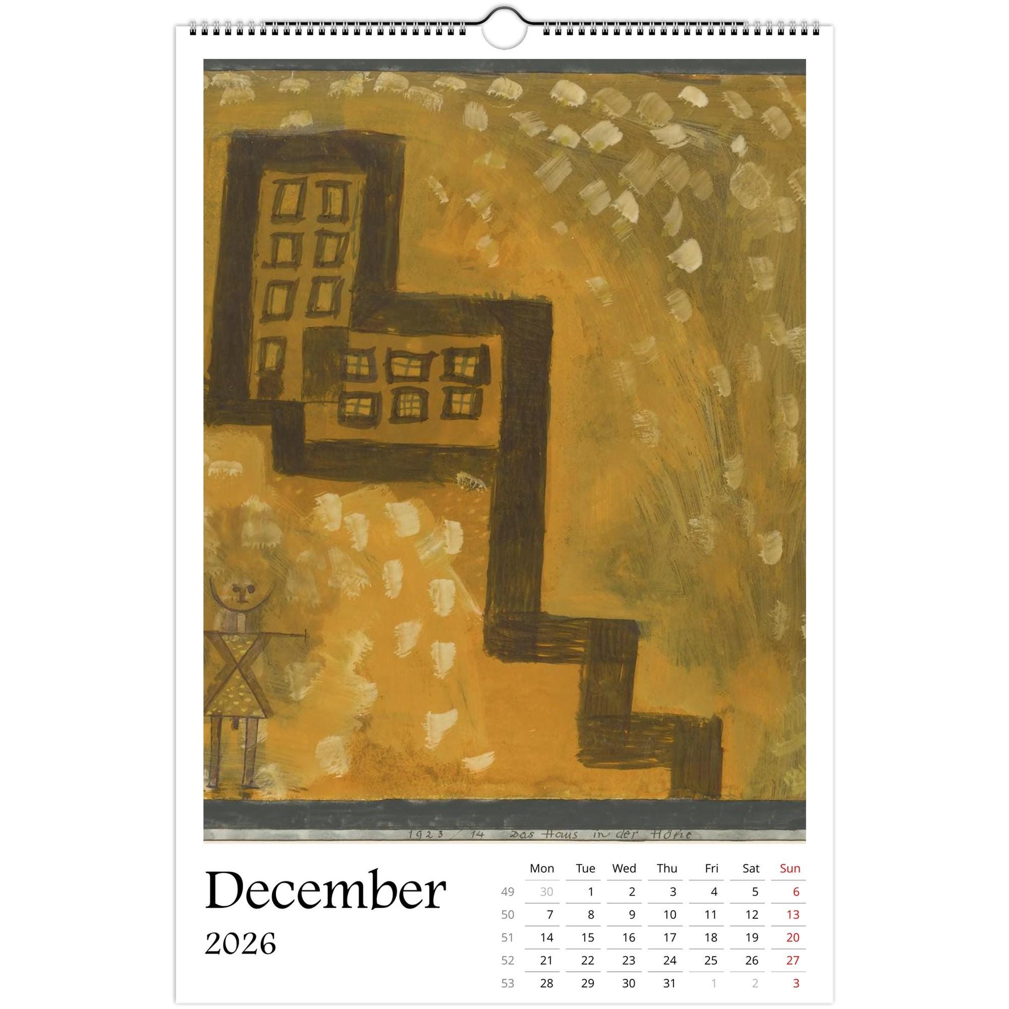 13 Artworks Of Paul Klee 2026 Art Calendar 11x16.5, Bauhaus Art, Abstract Paintings, Retro Modern, Boho Decor, Art Lover Gift