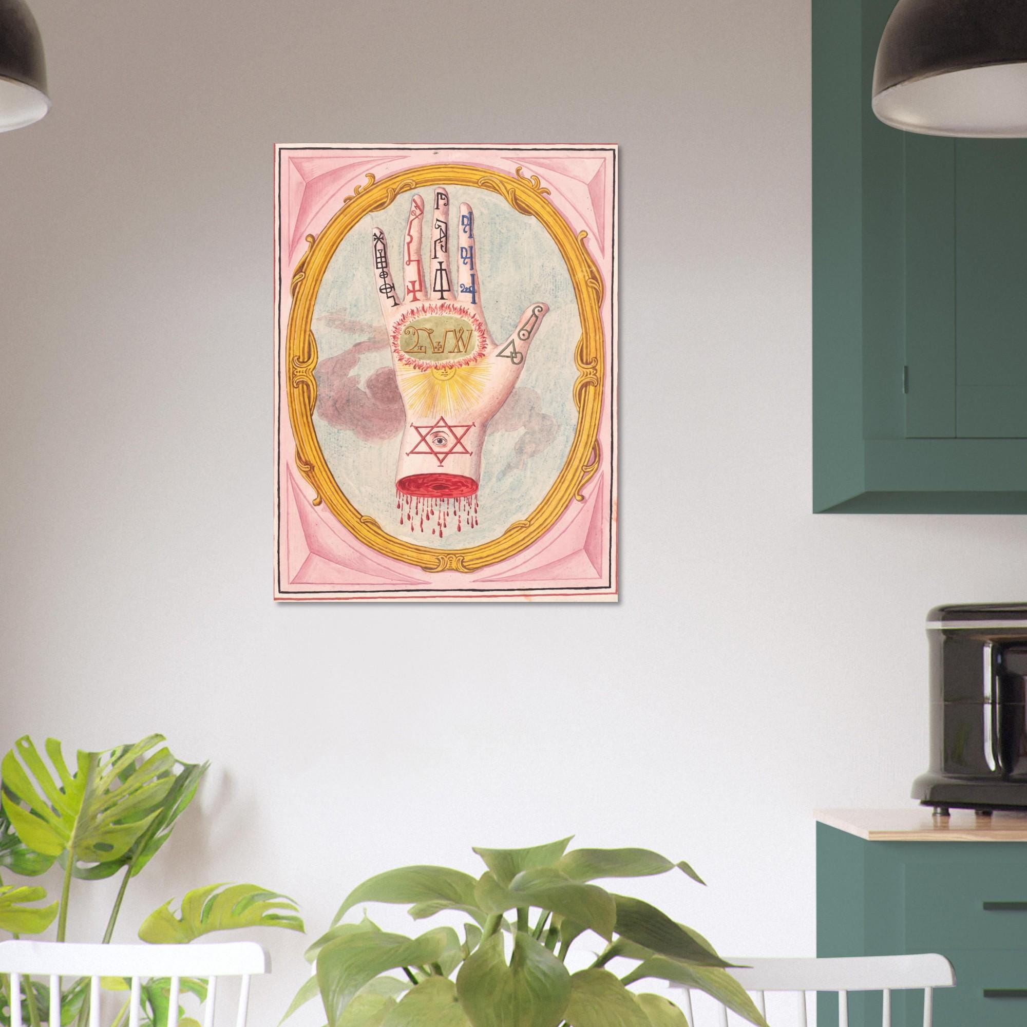 Occult Hand Wall Art Esoteric Alchemical Wall Decor Vintage Magic Poster Mystical Manuscript Print Myth And Symbolism