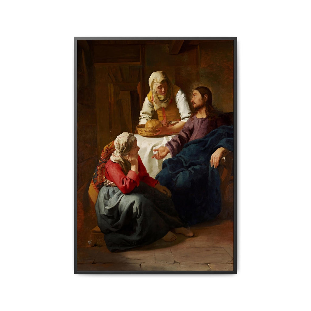 Johannes Vermeer Christ In The House Of Martha And Mary Painting Art Print Baroque Wall Art Christian Home Decor Religious Gift