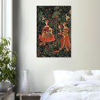 Antique Medieval Tapestry Art Print Mille Fleurs Wall Decor French Renaissance Poster Floral Gothic Dark Academia & Moody 013d7