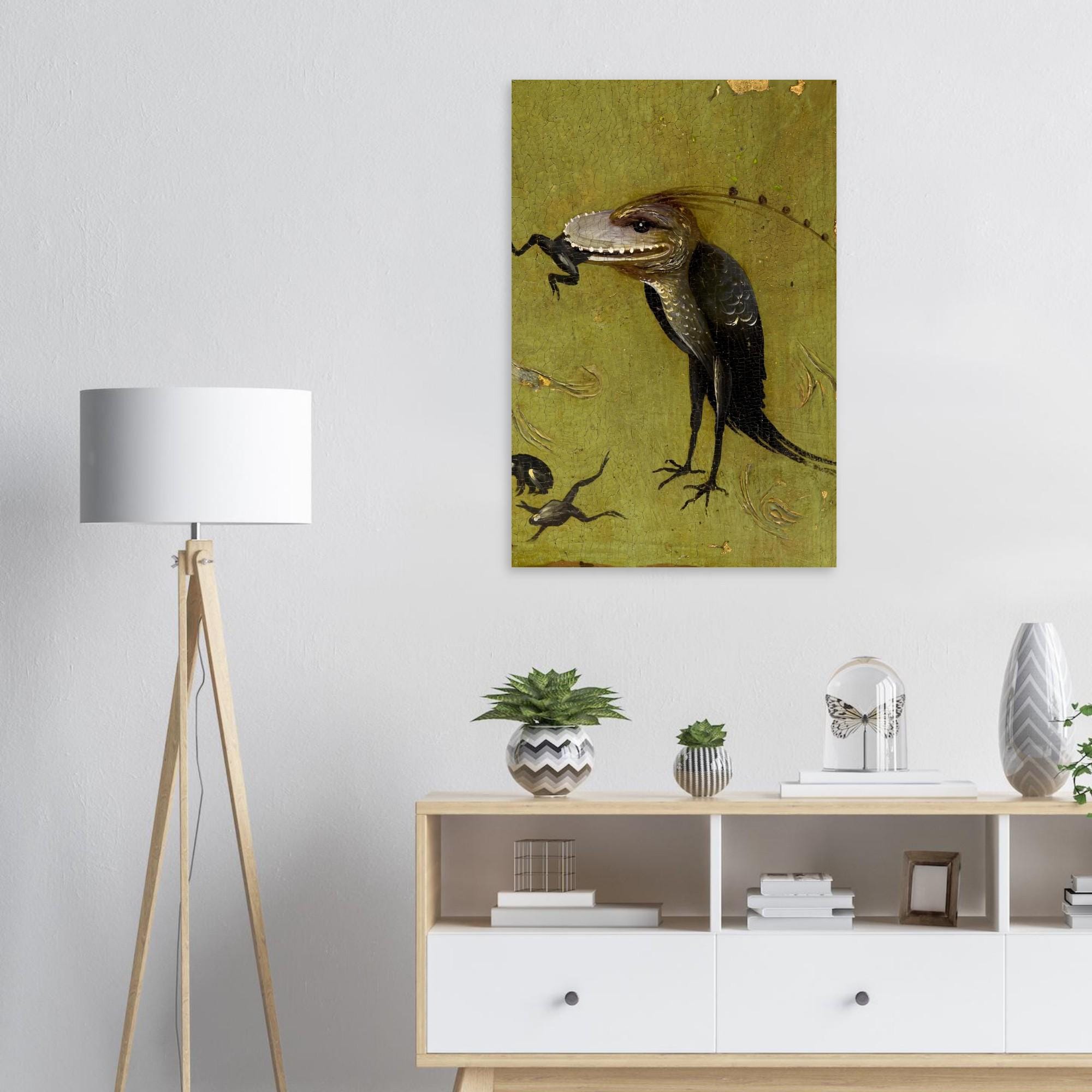Hieronymus Bosch Bird Monster Eating Frog Art Print Medieval Weird Wall Decor Dark Academia Gothic Home Art Dark Academia & Moody