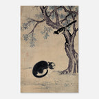 Vintage Korean Cat and Magpie Art Print Byeon Sang-byeok Joseon Dynasty Minhwa Folk Painting Unframed Woodblock & Asian Art 0975d