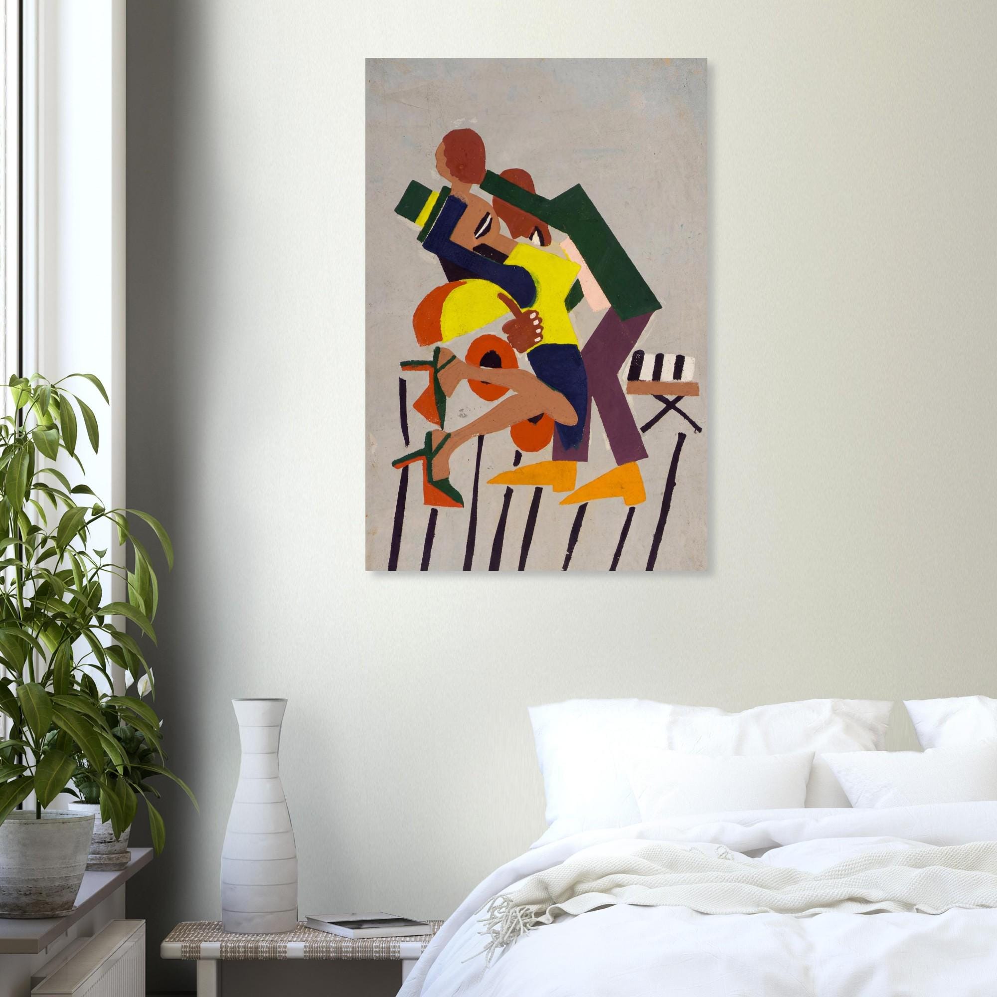 Jitterbugs III by William H. Johnson, Harlem Renaissance Wall Art, Mid Century Modern Decor, Retro Jazz Dancer Poster, Afrocentric Print