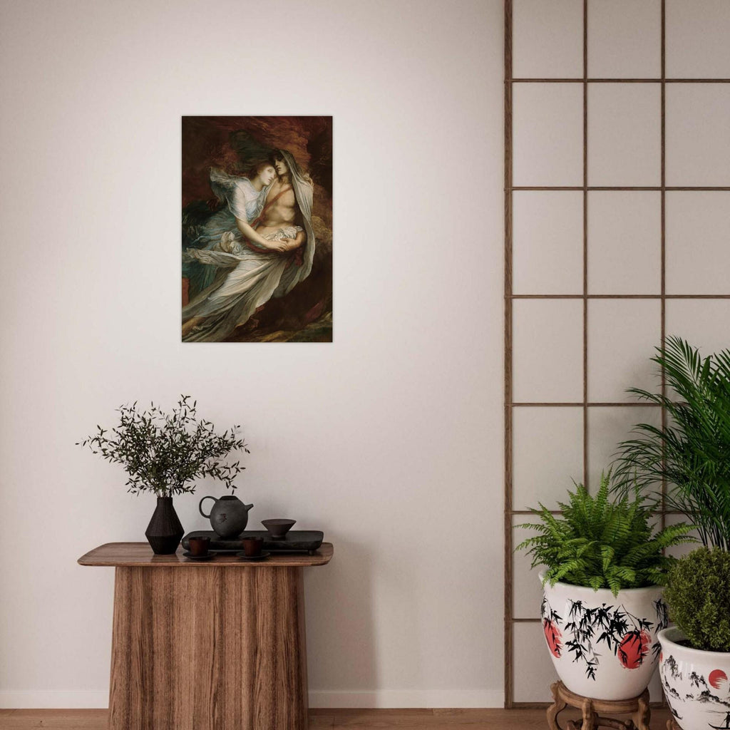 Paolo and Francesca G F Watts Art Print Moody Romanticism Wall Decor Dante s Inferno Gothic Wall Art Dark Academia Moody