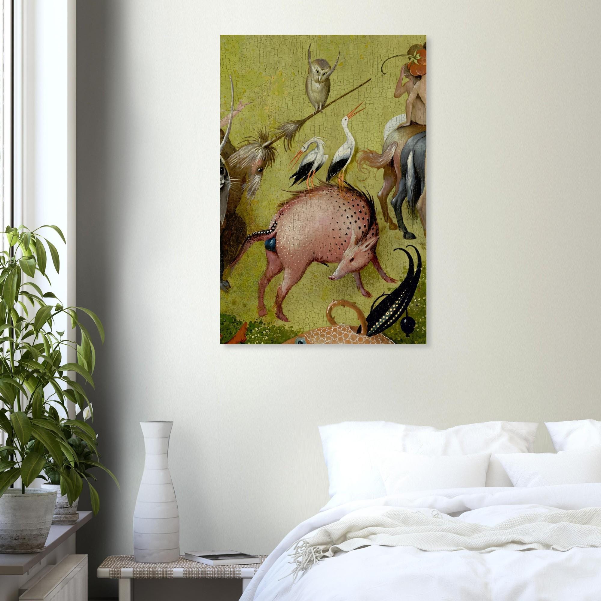 Hieronymus Bosch Art Print Garden Earthly Delights Detail Surreal Medieval Creatures Renaissance Wall Decor Myth and Symbolism