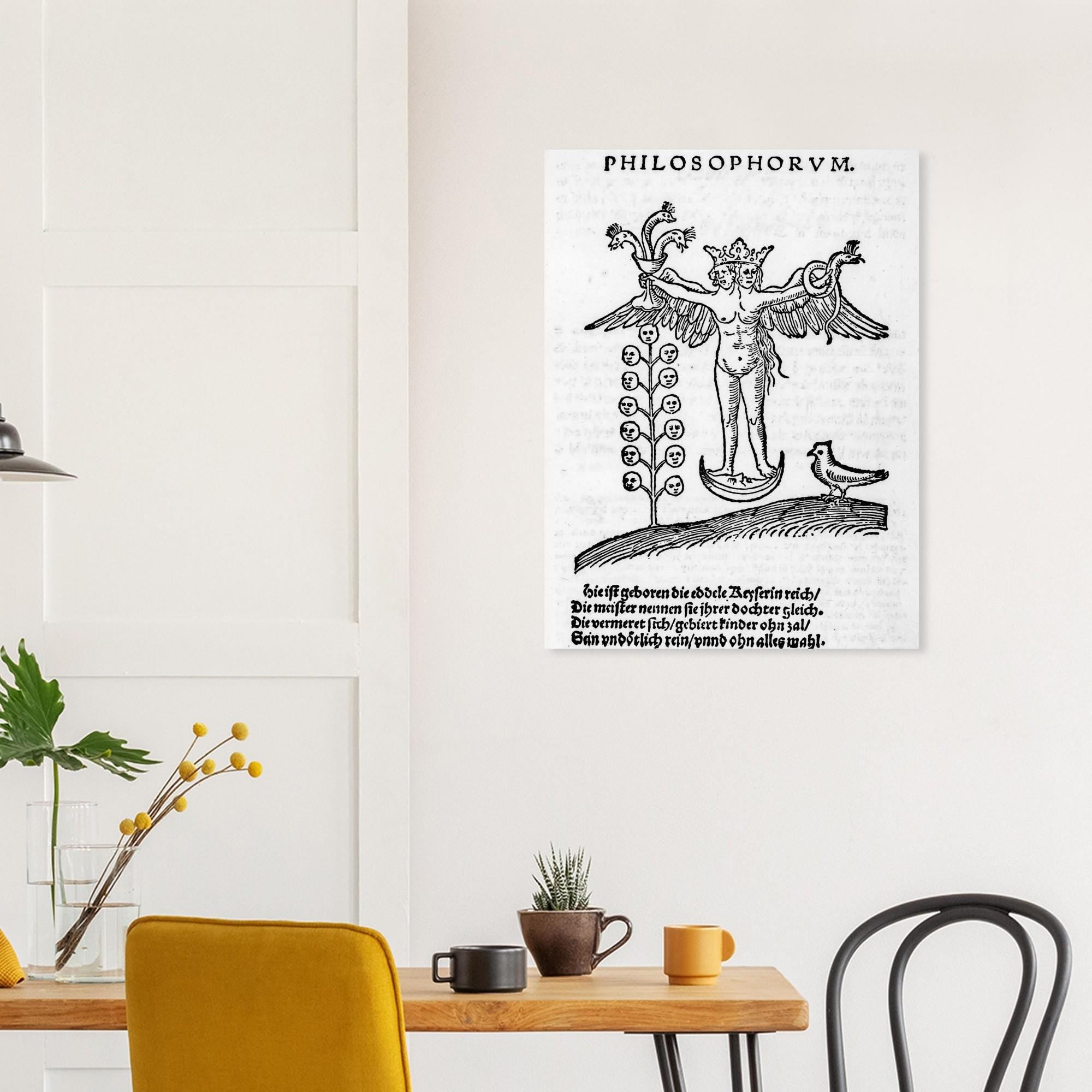 Vintage Alchemy Rebis Art Print Rosarium Philosophorum Occult Hermetic Wall Decor Mystic Alchemy Woodcut Print Myth And Symbolism