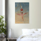 Hieronymus Bosch Winged Figure Red Fruit Art Print Garden Of Earthly Delights Surreal Renaissance Antique Weird Decor Myth Symbolism